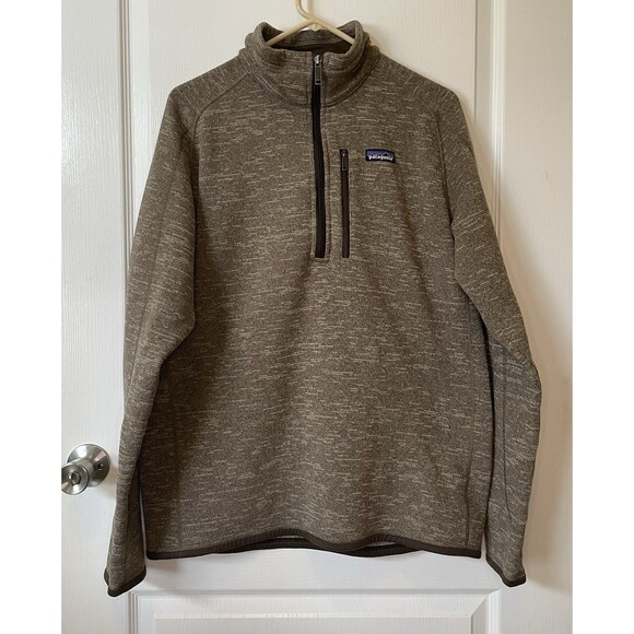 Patagonia Men’s Better Sweater 1/4 Zip Fleece Size Large Khaki - Picture 1 of 10